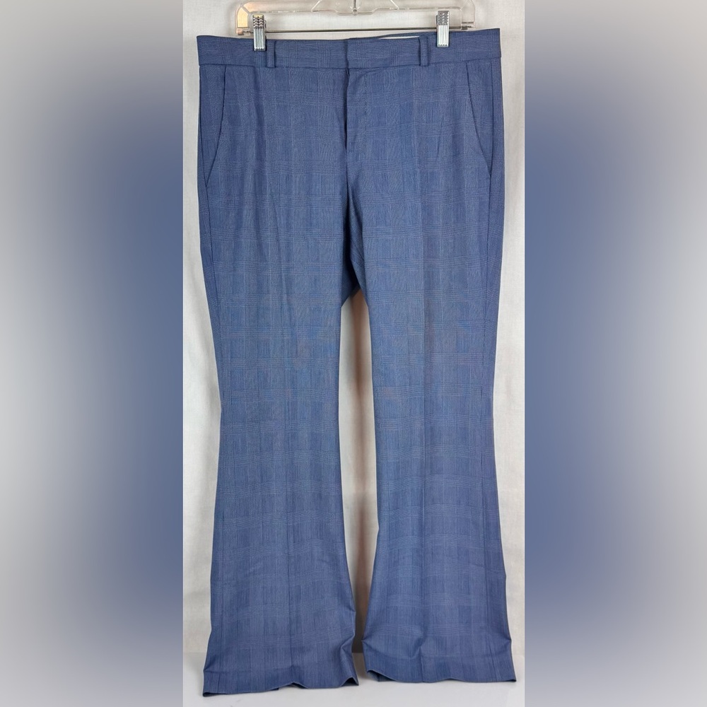 Banana Republic Logan Blue Plaid Trouser Dress Pants Size 10 Petite